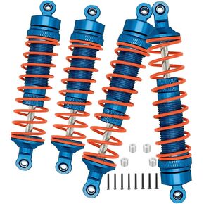 Big Bore Shock Absorber Upgrades Parts for 1/10 Slash 2WD/4x4,Rustler 2WD/4x4,Stampede 2WD/4x4,Hoss 2WD/4x4,Alloy Aluminum Front & Rear 4PCS RC Shocks Hops Up,Replaced #5862,Navy Blue