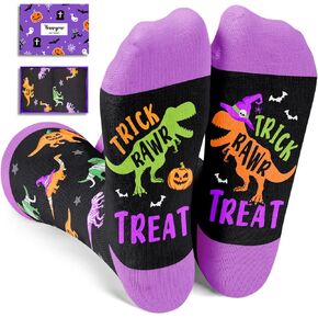 HAPPYPOP Halloween Socks Spooky Gifts for Teens - Halloween Gifts for Boys Girls, Horror Dinosaur Gifts
