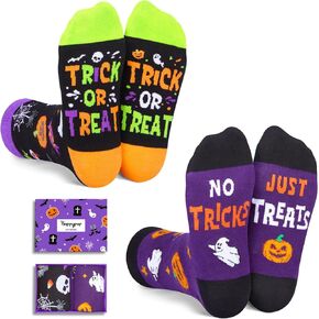 HAPPYPOP Halloween Socks Pumpkin Gifts - Fun Halloween Gifts Kids Boys Girls, Pumpkin Socks for Teens Adult
