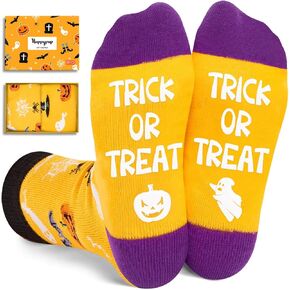 HAPPYPOP Halloween Gifts Pumpkin Socks - Halloween Socks Kids Boy Girls, Pumpkin Spooky Ghost Socks Teens Adult