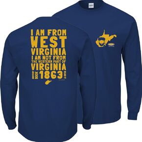 Smack Apparel West Virginia Football Fans. I'm from West Virginia. Navy T Shirt (Sm-5x)
