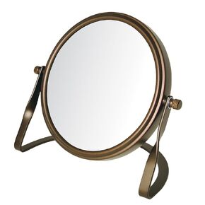JERDON Model's Choice Two-Sided Tabletop Makeup Mirror - Makeup Mirror with 5X Magnification & Swivel Design - Portable 5.5-Inch Diameter Mirror in Chrome Finish - Model MC113C