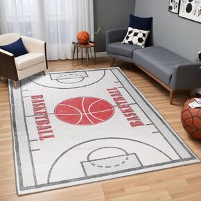 Superior Indoor Area Rug, Felt Dot Backing, for Kids or Pets, Nursery, Playroom, Bedroom, Day Care, School, Floor Cover, Path Road Non-Slip Kids Rug, 2' x 3', Ivory