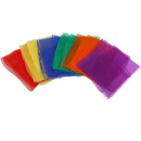 yueton 12pcs Colorful Hemmed Square Rhythm Band Scarves Juggling Dance Scarves
