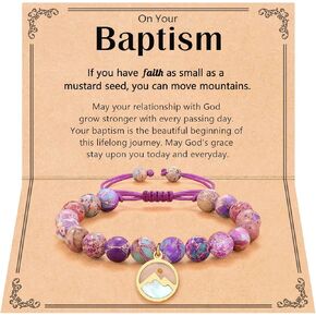 Silver/Gold Move Mountains-Mustard Seed Baptism Bracelet Catholic Christian Confirmation Easter Christmas Gifts