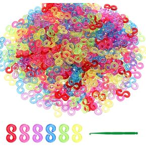 1000Pcs S Clips Rubber Band Clips Loom Rubber Bands Colorful Plastic Band Clips Connectors Refills Kit Clip Bracelet Kit Clip for Loom Bracelets and DIY Bracelet Making Exquisite Gadgets (Colorful)