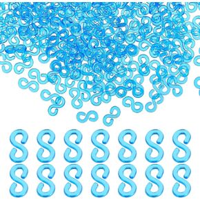 1500 Pcs Loom Bracelet Hooks S Clips for Loom Bracelets Rubber Band Bracelet Clips Blue Plastic Band Clip Bracelet Connectors Refills for DIY Necklace Accessory Rubber Connectors Refills