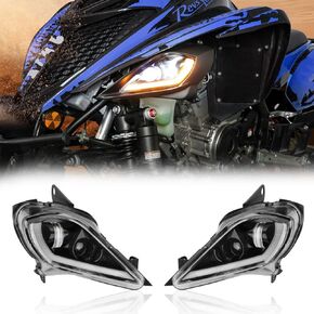 KEMIMOTO LED Headlights Low Beam Light Daytime Light Turn Signal Light Compatible with Raptor 350 450 700, YFZ 450 450R 450X Wolverine 450 350 Replacement of TG-84310-03-00 5TG-84110-03-00 2PCS