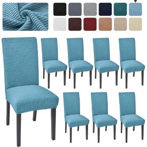 Chair Covers for Dining Room Set of 4 Chair Seat Cover for Dining Room Kitchen, Parsons Chair Covers Dining Chair Slipcover, Black
