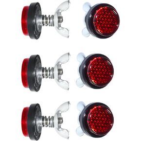 6PCS red License Plate Bolt with Reflective Light, License Plate Fastener nut M5 Type, Universal Bicycle Accessory, Motorcycle License Plate Screw