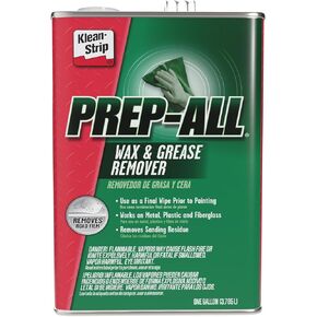 KLEAN-STRIP Prep-All Wax and Grease Remover, Multi-Surface Paint Prep Cleaner, Effective for Auto Body, Garage, 1 Gallon
