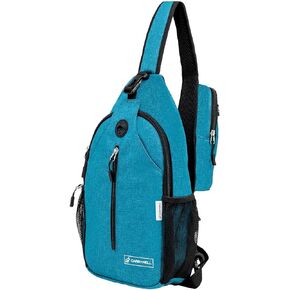Carrywell (Not Made In China Crossbody Sling Backpack For Travel, Hiking, Chest Bag and Daypack (Black)