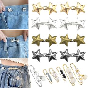 22 Pieces Pant Waist Tightener, No Sew and No Tool Detachable Button Pins For Jeans, Button For Jeans To Make Tighter, Adjustable Waistband Tightener For Pants Women