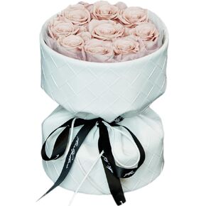 9-Piece Preserved Flowers Roses Bouquet - Forever Flowers Eternal Roses Bouquet - Everlasting Roses Preserved Flowers Gift for Delivery Prime Birthday & Valentines Day (Champagne)