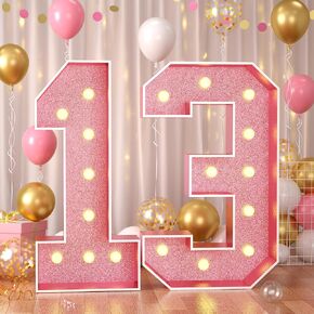 Paready 4FT Marquee 16 Numbers Rose Gold, Light Up Numbers 16 Pink 16th Birthday Decorations, Large Number 16 Light Up Foam Board for Girls 16th Birthday Party DIY Decorations Anniversary in Kuwait