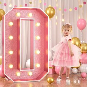 Paready 4FT Marquee 16 Numbers Rose Gold, Light Up Numbers 16 Pink 16th Birthday Decorations, Large Number 16 Light Up Foam Board for Girls 16th Birthday Party DIY Decorations Anniversary