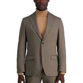 J.M. Haggar Men's Premium Stretch Tailored Fit Subtle Pattern Suit Separates-Pants, Medium Taupe-Jacket, 44 R