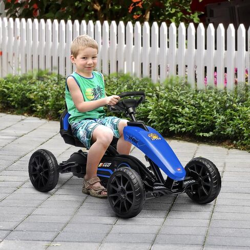 Aosom Kids Pedal Go Kart, Outdoor Ride on Toys with Swing Axle, Adjustable Seat, Handbrake, 4 Shock-Absorbing Wheels, Gift for Boys and Girls Aged 3-8 Years Old, Pink in Kuwait