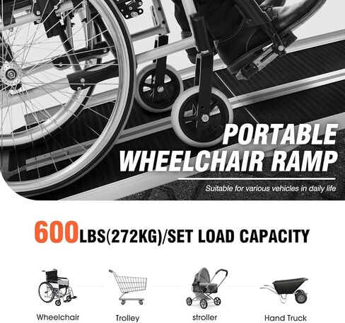 DNA MOTORING 79in 2pc Aluminium Ramps for Pickup Trucks, 1200lbs Capacity Versatile Loading Ramp for Hand Truck, Bicycle, Motorcycle, ATV, TOOLS-00617 in Saudi Arabia