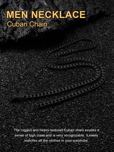 Sturdy Cuban Link Chain Stainless Steel Necklace for Men Women, 3/5/7/10/12MM Width, 18K Gold/Black Metal/316L Stainless Steel Curb Necklace Chains, 18-30inch Length in Saudi Arabia