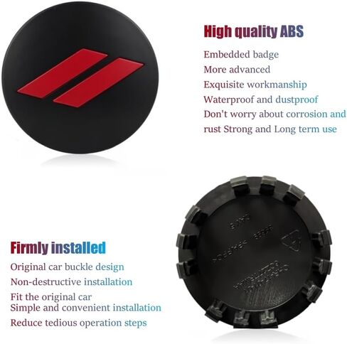 4PCS Wheel Center caps with Same Pattern tire Valve caps Cover Original Vehicle Replacement 2.5in/63mm Compatible with Challenger Charger Durango Accessories and More (Black Red) in Kuwait