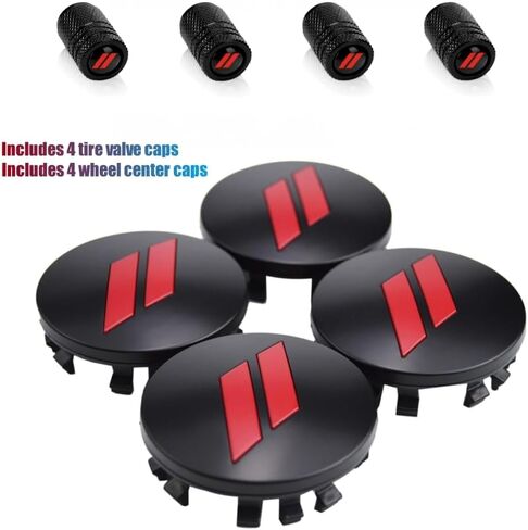 4PCS Wheel Center caps with Same Pattern tire Valve caps Cover Original Vehicle Replacement 2.5in/63mm Compatible with Challenger Charger Durango Accessories and More (Black Red) in Kuwait