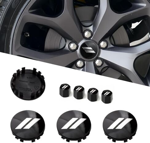 4PCS Wheel Center caps with Same Pattern tire Valve caps Cover Original Vehicle Replacement 2.5in/63mm Compatible with Challenger Charger Durango Accessories and More (Black Red) in Kuwait