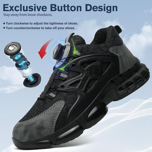 Steel Toe Shoes for Men Women Lightweight Comfortable Work Sneakers Composite Toe Shoes Safety Tennis Sneakers for Long Shifts in Saudi Arabia