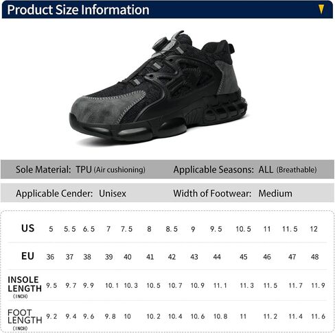 Steel Toe Shoes for Men Women Lightweight Comfortable Work Sneakers Composite Toe Shoes Safety Tennis Sneakers for Long Shifts in Saudi Arabia