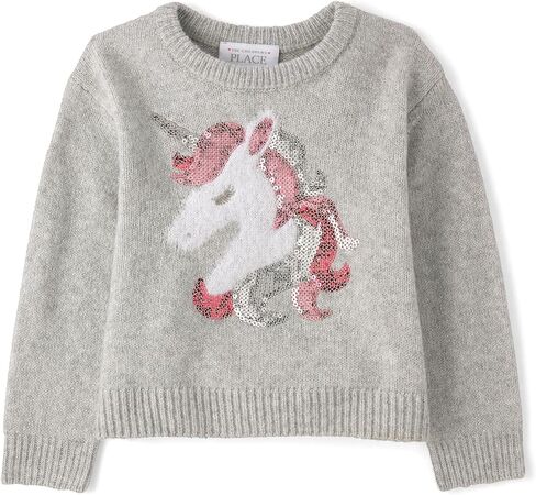 The Children's Place Girls' and Toddler Long Sleeve Crew Neck Pullover Sweater in Saudi Arabia