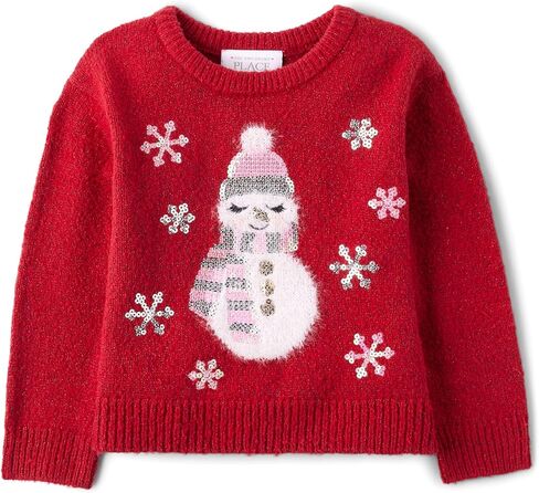 The Children's Place Girls' and Toddler Long Sleeve Crew Neck Pullover Sweater in Saudi Arabia