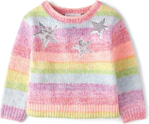 The Children's Place Girls' and Toddler Long Sleeve Crew Neck Pullover Sweater in Saudi Arabia