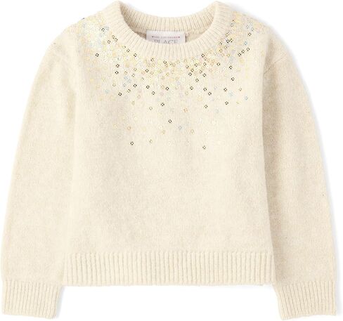 The Children's Place Girls' and Toddler Long Sleeve Crew Neck Pullover Sweater in Saudi Arabia