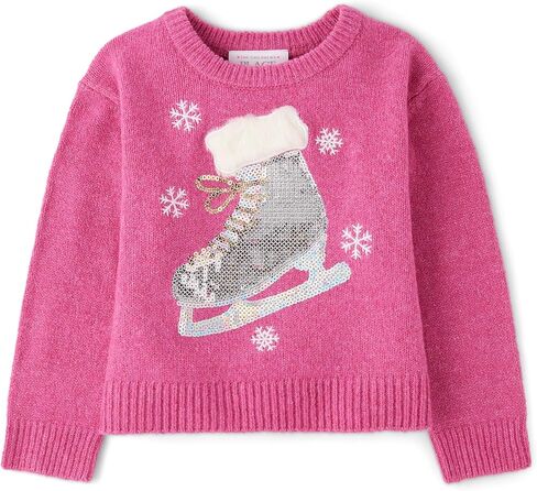 The Children's Place Girls' and Toddler Long Sleeve Crew Neck Pullover Sweater in Saudi Arabia