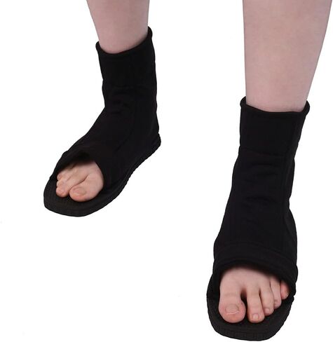 حذاء أسود للرجال والنساء نينجا كوسبلاي للهالوين لعب الأدوار مفتوح من الأمام قصير بسحاب (42/43) in Kuwait