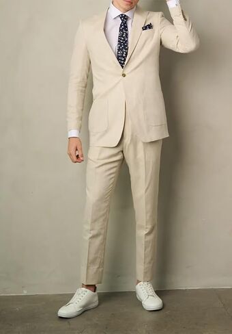 Boys Linen Suits Casual 2 Piece Summer Beach Wedding Tuxedo Suit for Boy Ring Bearer Outfit in Saudi Arabia