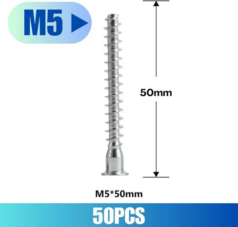 Confirmat Screws, 20 PCs M5 x 40mm, Hex Socket Drive Countersunk Self-Tapping Furniture Connecting Screw Set Carbon Steel Zinc Plated in Saudi Arabia
