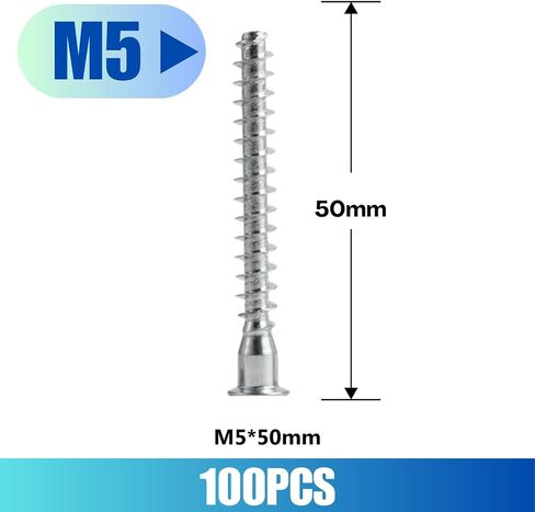 Confirmat Screws, 20 PCs M5 x 40mm, Hex Socket Drive Countersunk Self-Tapping Furniture Connecting Screw Set Carbon Steel Zinc Plated in Saudi Arabia