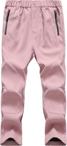 Girls Winter Outdoor Skiing Pants Kids Warm Fleece Lined Softshell Trousers Waterproof Hiking Pants in Saudi Arabia