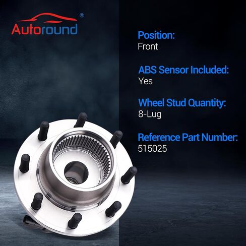 Autoround 515025 4x4 Front Wheel Hub and Bearing Assembly Replacement for 1999-2004 Ford F-250 F-350 F-450 F-550 Super Duty 8 Lug DRW w/ABS in Saudi Arabia