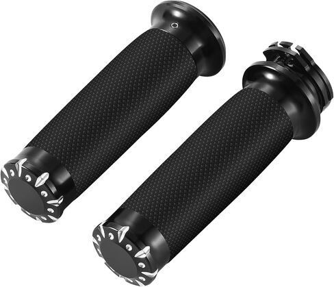 Motorcycle Handlebar Grips 1" Black Street Glide Flhx Handgrip for Harley Davidson Touring Glides Electronic Throttle Grips 2008-2023 CNC Edge Cut in Saudi Arabia