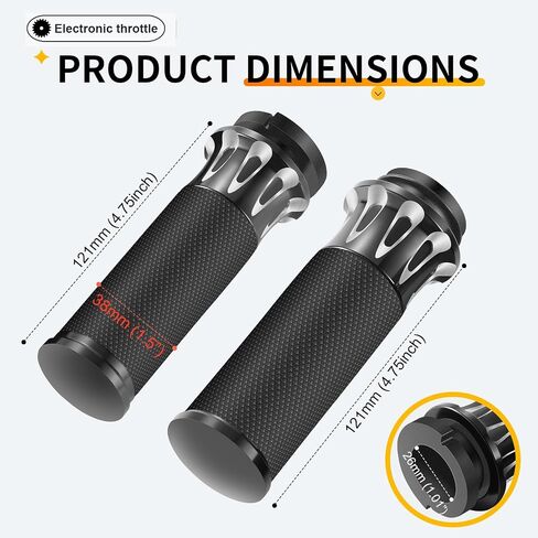 Motorcycle Handlebar Grips 1" Black Street Glide Flhx Handgrip for Harley Davidson Touring Glides Electronic Throttle Grips 2008-2023 CNC Edge Cut in Saudi Arabia