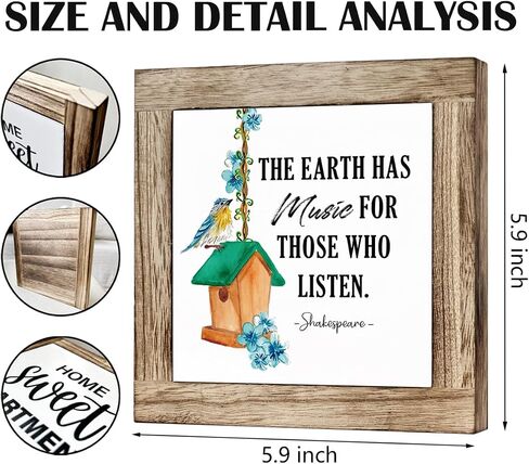 Spring Decor, Wooden Box Signs for Home Decor, Floral Decor Art, Farmhouse Decor, Colorful Wooden Flowers Hanging Decorations for Home Living Room Garden Yard, Blossom by Blossom Spring Begins in Saudi Arabia