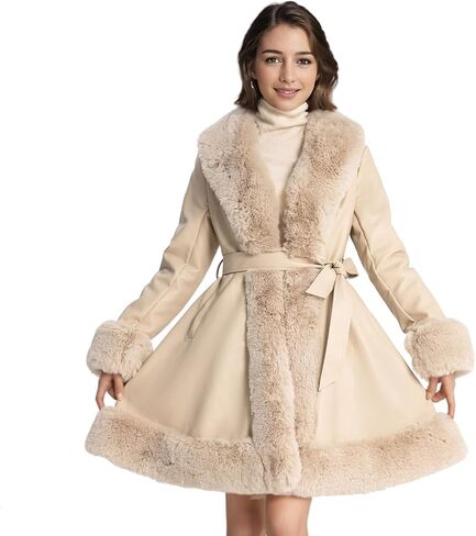 Winter Faux Fur Coats for Women,Faux Fur Leather Jacket Women in Saudi Arabia