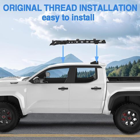 رف تخزين علوي لرف السقف متوافق مع 2024+Toyota Tacoma 4th Gen Truck Double Cab | دعامات جانبية للخيمة | بين قوسين الجذع | مساحة تخزين علوية للمعدات الخارجية in Saudi Arabia