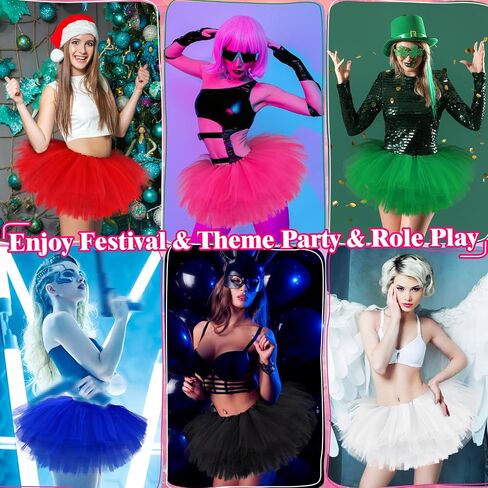 Sarfel Tutu for Women Adults 5 Layerd Tutu Skirts for Women Fluffy Halloween Tutu Adult Tutus Womens Tulle Skirts 80s Tutu in Kuwait