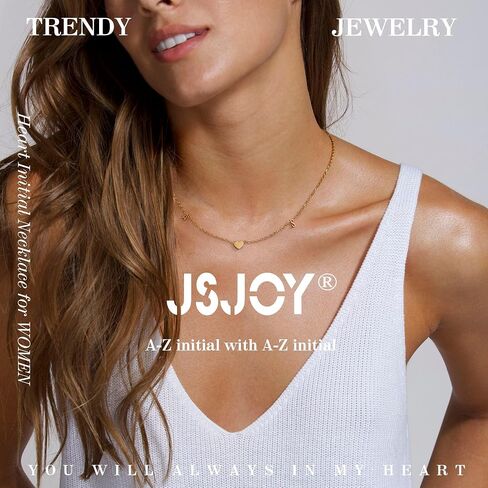 JSJOY Dainty Initial Necklaces for Women A-Z Letter Necklace Heart 14K Gold Choker Necklace Birthday Gifts for Women Unique Mom Sister Daughter Gifts Gold Jewelry in Kuwait