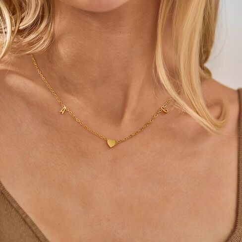 JSJOY Dainty Initial Necklaces for Women A-Z Letter Necklace Heart 14K Gold Choker Necklace Birthday Gifts for Women Unique Mom Sister Daughter Gifts Gold Jewelry in Kuwait
