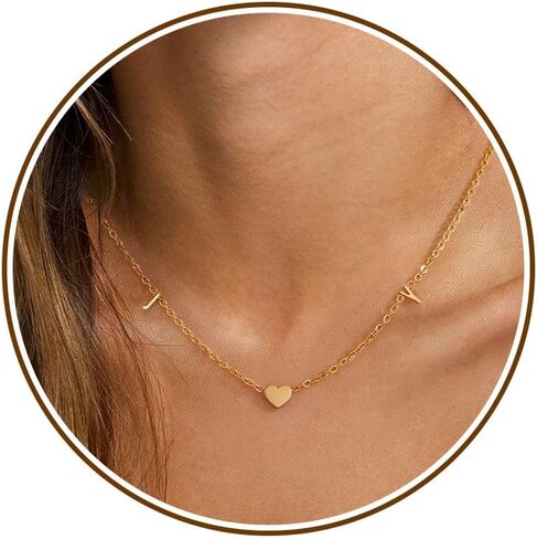 JSJOY Dainty Initial Necklaces for Women A-Z Letter Necklace Heart 14K Gold Choker Necklace Birthday Gifts for Women Unique Mom Sister Daughter Gifts Gold Jewelry in Kuwait
