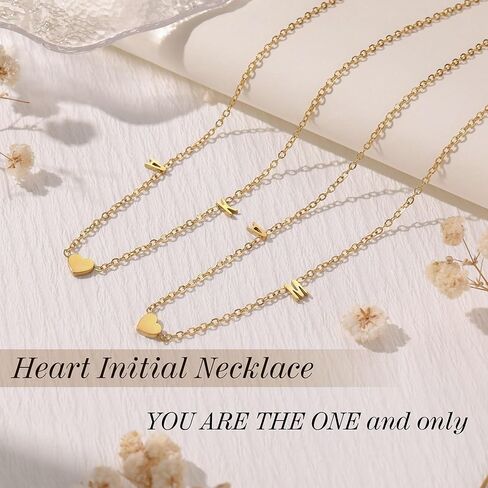 JSJOY Dainty Initial Necklaces for Women A-Z Letter Necklace Heart 14K Gold Choker Necklace Birthday Gifts for Women Unique Mom Sister Daughter Gifts Gold Jewelry in Kuwait
